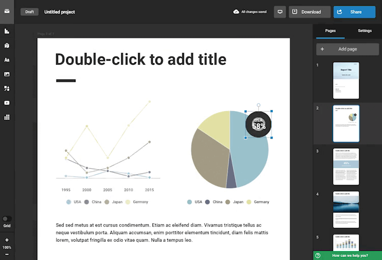 Data Visualization Software, Infogram user interface.