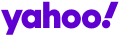 yahoo! logo. Yahoo has an exclamation point after it. All of the letters are lowercase and purple.